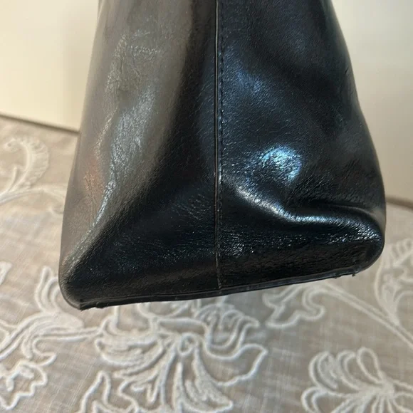 HOBO International New Carlotta Shiny Black Leather Shoulder Bag - Picture 11 of 15